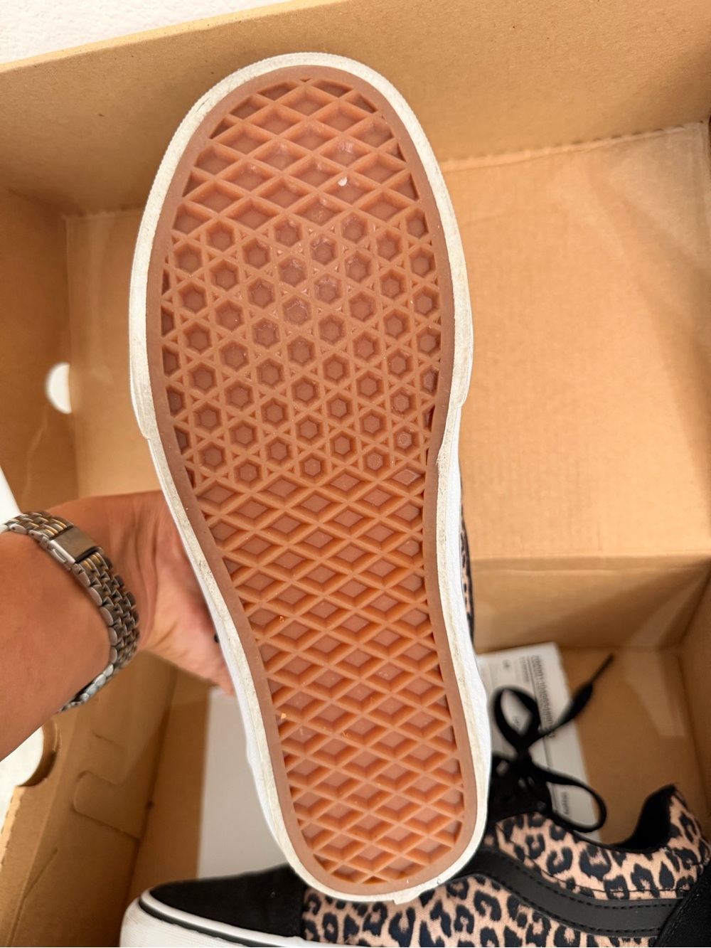 Vans Women's Low-Top Sneakers in Pink Leopard and Black - Picture 4 of 6